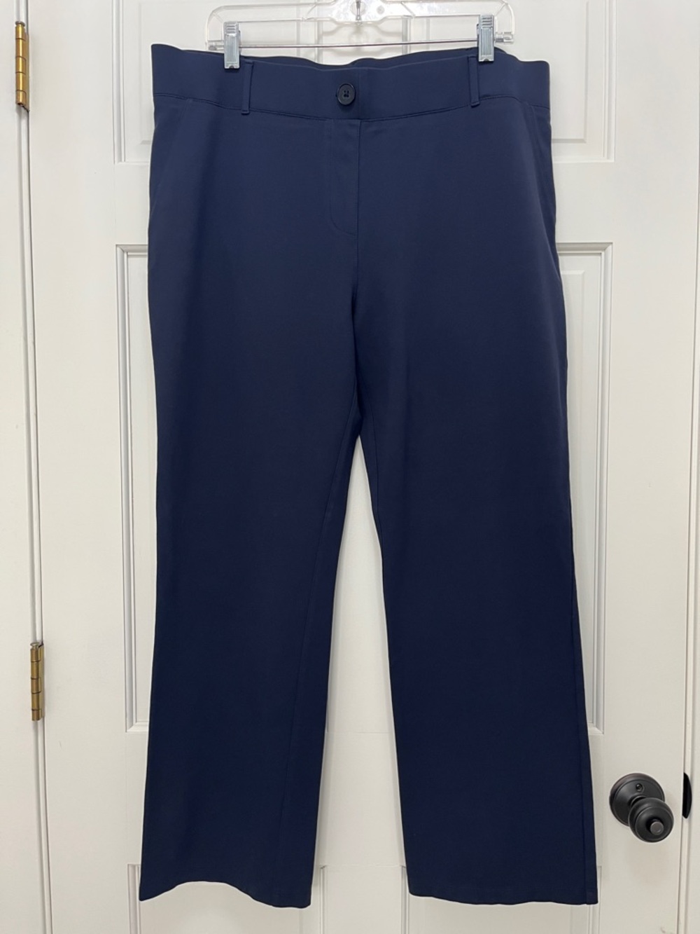 Betabrand Navy Blue Dress Pant Yoga Pants Size 2X Petite Straight Leg Plus